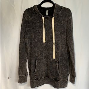 Black mineral washed hoodie (E0064)